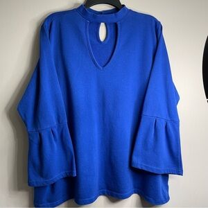 Lane Bryant 22/24 Women's Royal Blue Bell-Sleeve Tunic